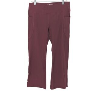 Heathyoga Flare Pants Women XL Burgundy Bootcut High Waist Pockets Athleisure